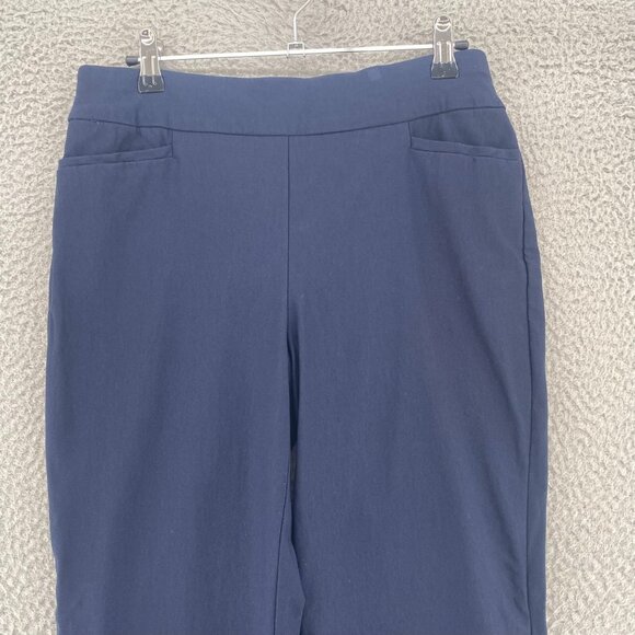 Chicos Pants Womens 0 US 4 Navy Stretch Pull On 4 Pockets Straight Leg Office - Picture 2 of 12